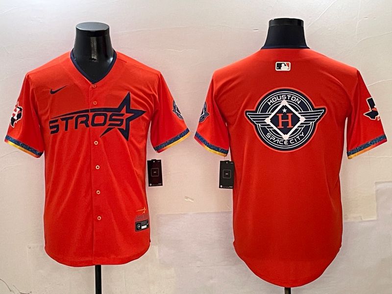 Men Houston Astros Blank Orange Fourth generation Joint Name Nike 2025 MLB Jersey style 16->houston astros->MLB Jersey